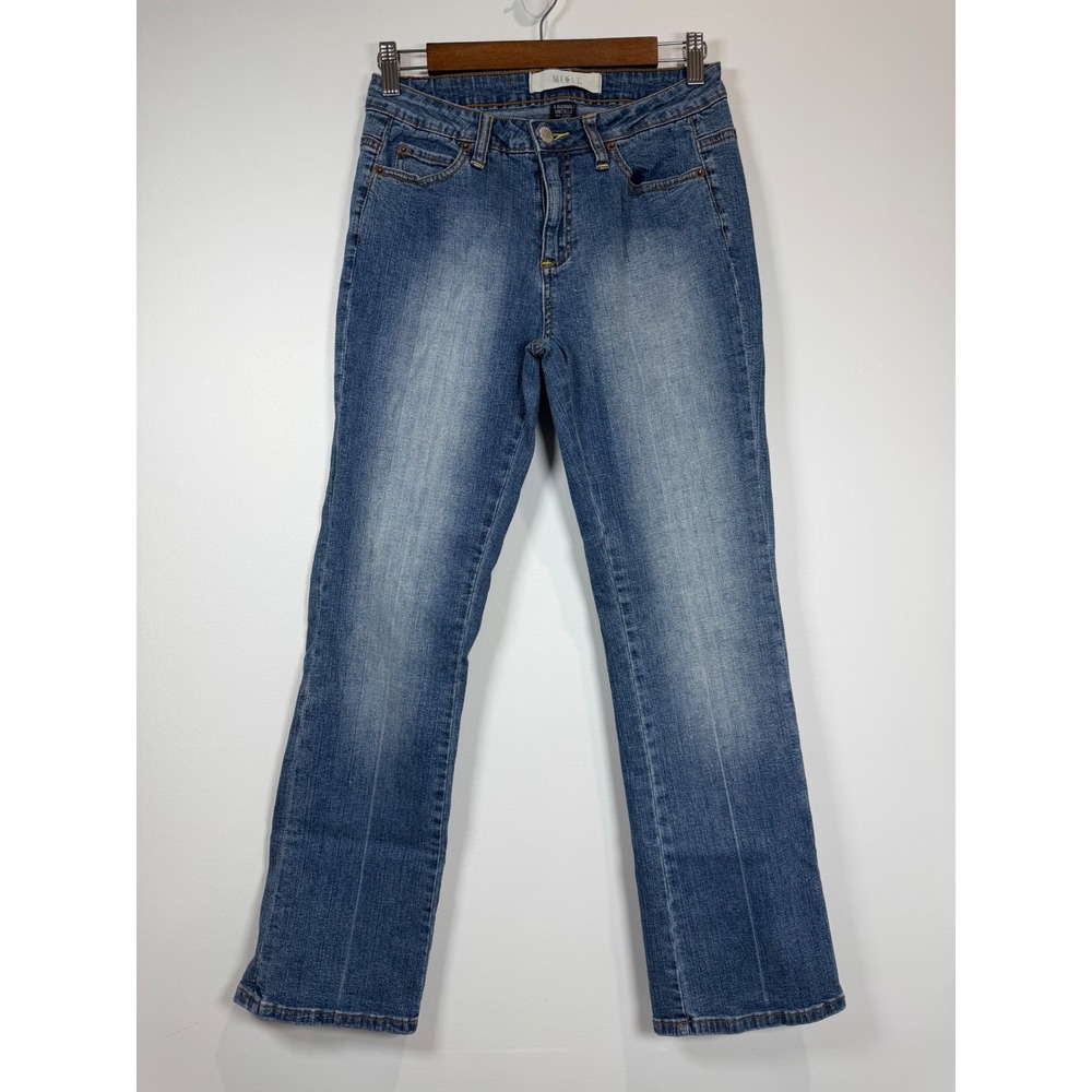 Mixit Womens Bootcut Jeans Medium Wash Blue Denim Pink Pocket Detail‎ Size 6 Avg